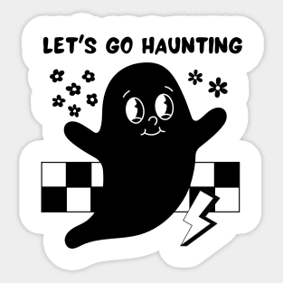 Cute Retro Halloween Ghost Sticker